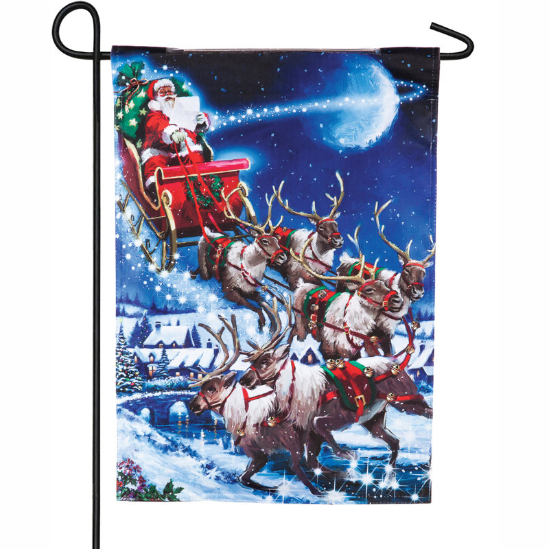 Evergreen Flag & Garden Christmas Eve Solar LED Polyester Garden Flag